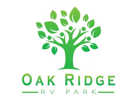 Oak Ridge RV Park Logo. Green Tree with company name below it.
